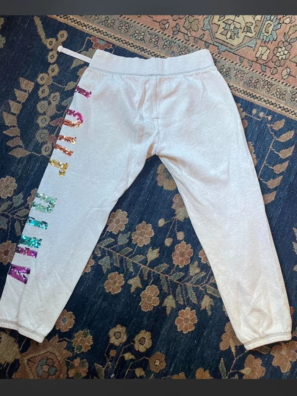 Vintage VS Pink Low Rise Capri Sequin Sweatpants - Picture 3 of 3